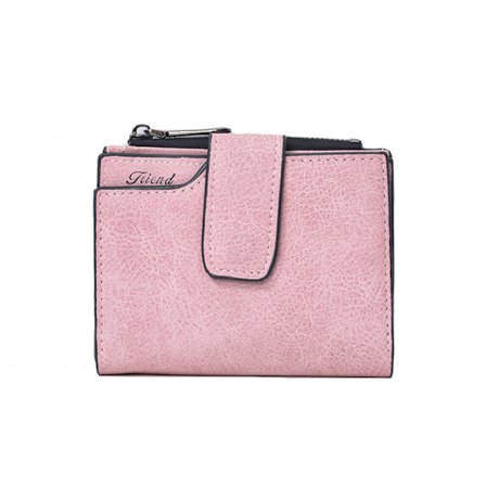 Kort liten damplånbok i läder med mynt- och kortfack