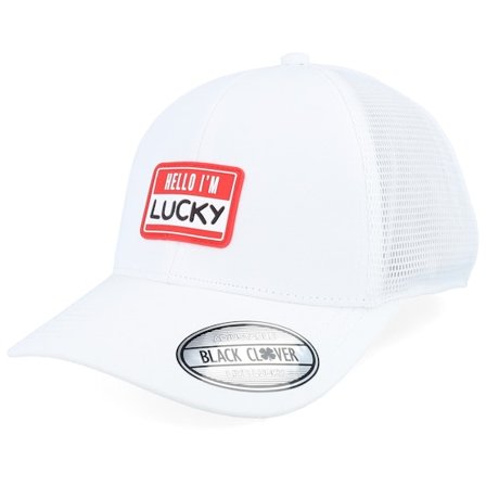 Black Clover - White - trucker - Cap - Lucky Tag White/White Mesh W Patch Trucker - Hatstore