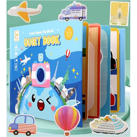 Montessori Tyst Bok, Tyst Bok Montessori Leksak, Interaktiv Aktivitetsbok, Tyst Montessori Bok för Småbarn, Pedagogisk Leksaksbok[YD]