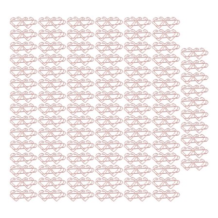 100 kpl muotoiltuja paperiliittimiä, sähköpinnoitettu ruusukulta, metalli, kannettava, käytännöllinen, söpö toimistoliitin tiedostojen luokitteluun, 