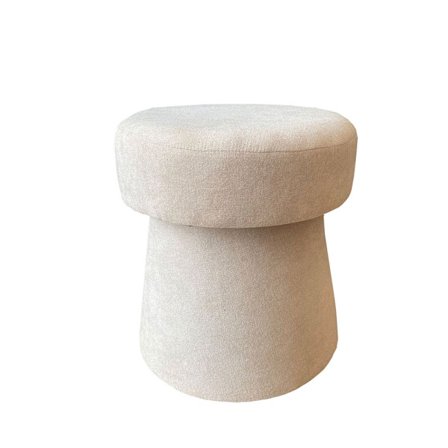 Beige Chenille-verhoiltu jakkara, 40x40x43 cm