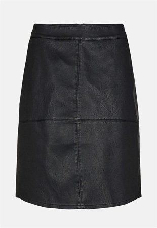 Soyaconcept - Skjørt med lommer og skinnimitasjon i svart for damer i størrelse M (40) - Cellbes