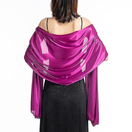 Sjalar Klänningar Kvällsfest Wrap Bröllop Satin Pure Color Cape Shrugs Boleros