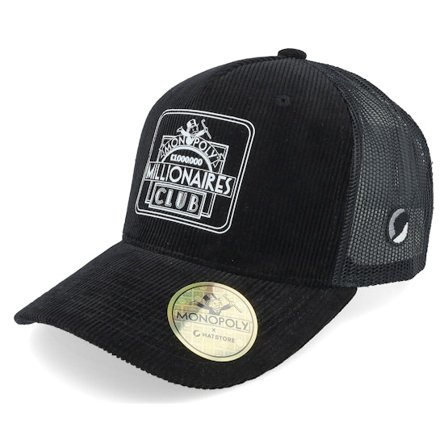 Monopoly - Svart trucker Keps - Millionaires Club Cord Black Trucker @ Hatstore