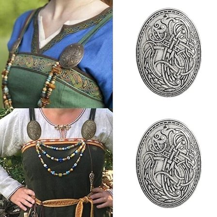 2-pak Viking Ulv Mønster Brosche Badge Til Tøj Skjorte Jakke Tilbehør