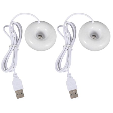 2x Vit Donut Luftfuktare USB Kontorsbord Mini Luftfuktare Bärbar Kreativ Luftrenare Vit