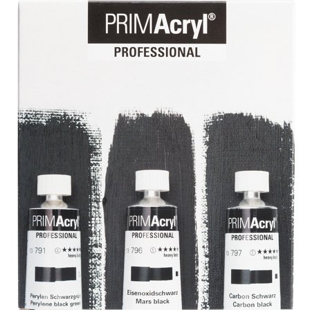 PRIMAcryl Acrylic paint 35 ml Black 3-set