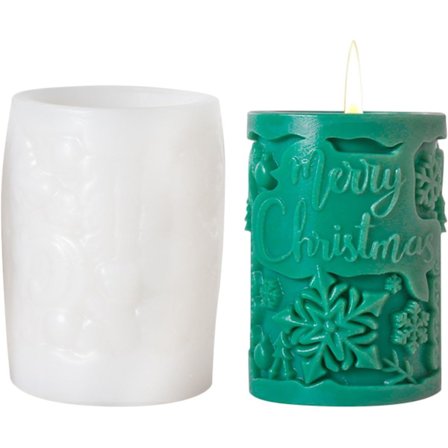 Snöflinga Lysform, Jule Lysforme - Glædelig Jul Snöflinga Håndlavet Silikoneform - Unik, Let at Fjerne Håndlavet Cylinderlys