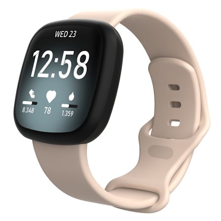 Fitbit Versa 4/Sense 2 -silikoniranneke, vaaleanpunainen (S)