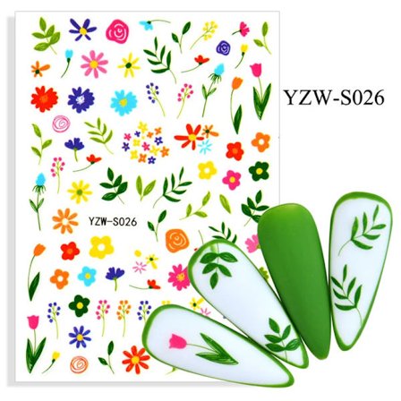 Nye 21 Stilarter Forskellige Mønstre Negleklistermærker Simpelt Ansigtsdesign Blomsterblad Geometrisk Manicure Slider Vand Dekorativt Klistermærke