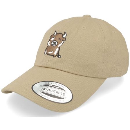 Abducted - Beige unconstructed Keps - Happy Cow Khaki Dad Cap @ Hatstore