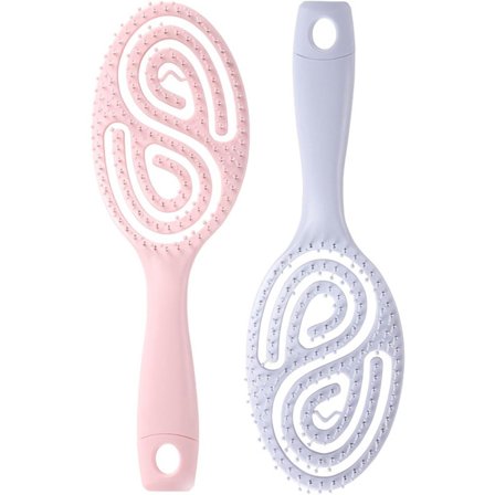 Krøllebørste, Curly Girl Krøllebørste, To hårbørster: en blød børste til kvinder og en anti-tangle børste til mænd. Velegnet til krøllet, glat, vådt 