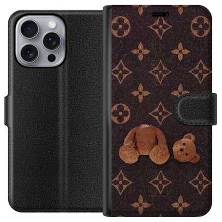 Yhteensopiva Lompakkokotelo Apple Apple iPhone 16 Pro Max Graafinen monogrammikuvio, jossa taiteellisesti muotoiltu nalle