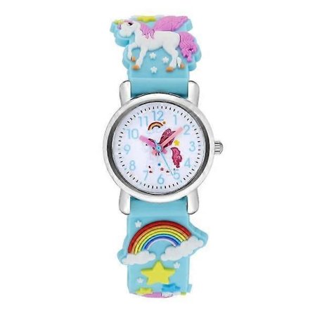 Ur til børn, armbåndsur, silikone, enhjørning, blå GS_tfrf