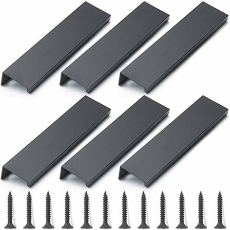 svarte usynlige skaphåndtak, møbelhåndtak 120 mm