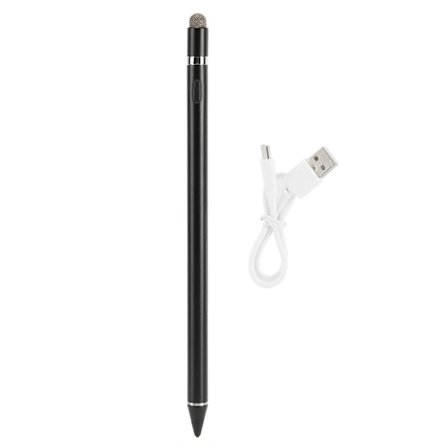 Stylus Penna Svart för IOS/Android Universal 2-I-1 Aktiv Kapacitiv Touch Penna WYH0002
