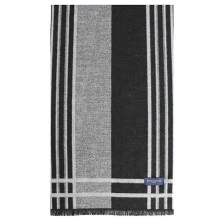 Erwin ja Morris raidallinen huivi - harmaa/musta Grey