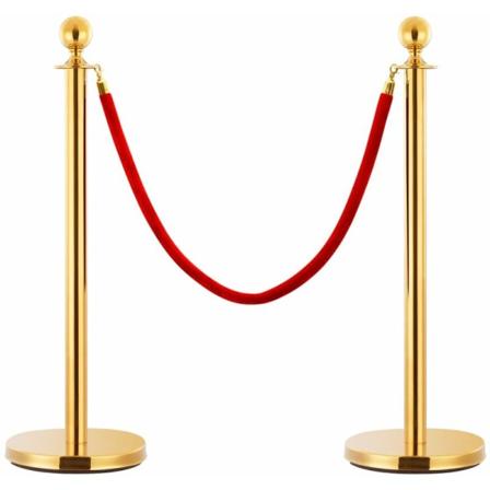 Stanchion Stand Tau med rød og gyllen fløyel