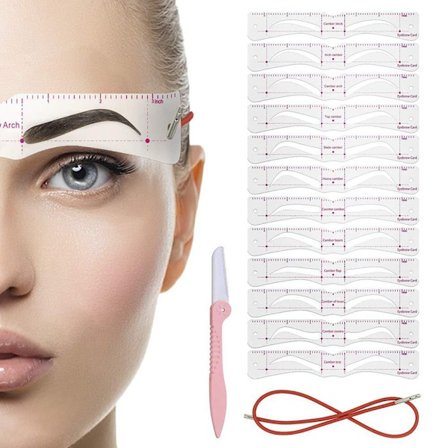 Ögonbrynsstencil Eyebrow Shaper Kit Återanvändbar ögonbrynsmall med rem