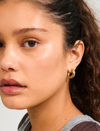 Pilgrim Phase Small Hoops Gold-Plated - Gold - ONE SIZE