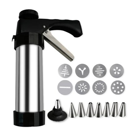 Kakpress-kit, dekorativ press-kit i rostfritt stål för hemmabruk, kakmakare och dekorering