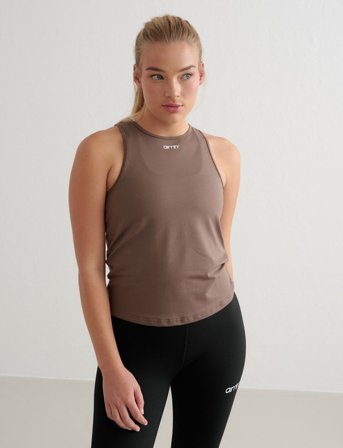 aim ́n Soft Basic Singlet - Brown - XL