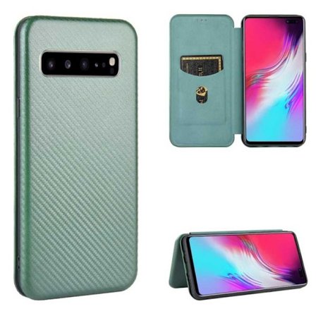 Samsung S10 Flip Case -korttipaikka CarbonDreams Vihreä