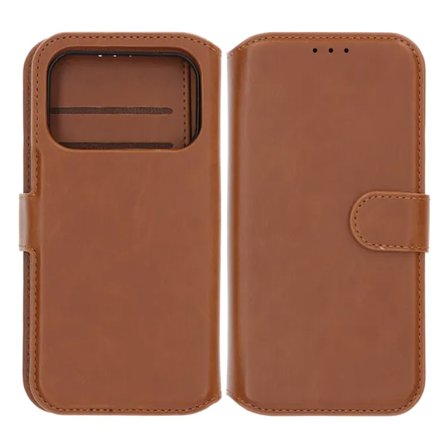 Rvelon Plånboksfodral Magnet för iPhone 17 Pro - Brun