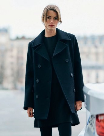 InWear Perryiw Sailor Coat R - Black - 42