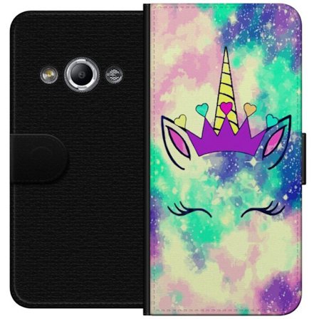 Kompatibelt Lommeboketui til Samsung Galaxy Xcover 3 Magisk enhjørningsdesign med pastellgalakse hjerter krone og blinkende farger, lekent og populæ