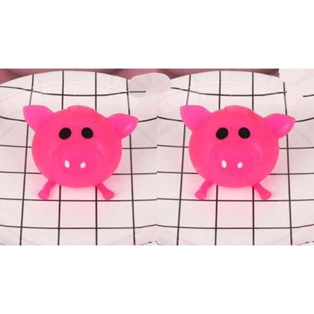 2 stk. Splat Pigs Antistress Pig Splat Ball Stress Relief Pig Water Ball Venting Sticky Pig Soft Pig Head Toys Morsomt Fidget Sensory Toy For Kids 