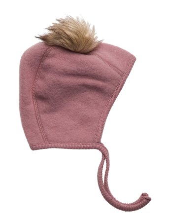 Wool Beanie W. Pom Pom Pink Mikk-line