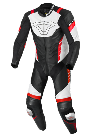 Lederkombi Macna Varshall 1PC Schwarz/Rot 48