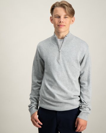 RYVLS Half Zip Cotton Knit Grå Genser Gutt - Kids Brand Store