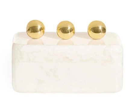 Jonathan Adler Fontana Box White/Brass H11,5