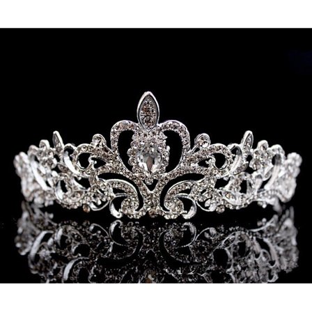 Morsiamen prinsessa Itävaltalainen kristallia tiara hääkruunu huntu hiuslisäke hopea