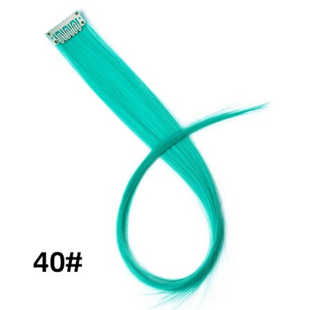 Leeons Clip In Hair Extensions 20 Inch Colorful Synthetic Ombre Rosa Lila Hairpieces Straight Party Highlights Extension