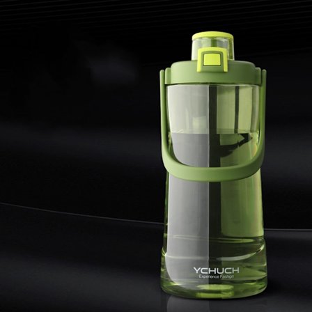 Stor kapacitet rymdkopp sport vattenflaska utomhus vattenkopp män och kvinnor bärbar kopp filter vattenflaska grön 2100ml