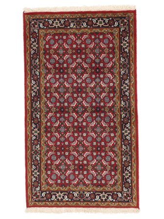 Håndknyttet Bidjar Indisk Teppe 92X160 Mørk Rød/Svart