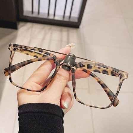Anti-Blue Light Briller Overdimensjonerte briller LEOPARD PRINT