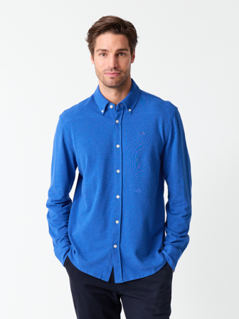 MATCH - Dominique pique skjorte - Jean Paul - Str. XL - Herre - Skjorter - Blå - 100% bomull