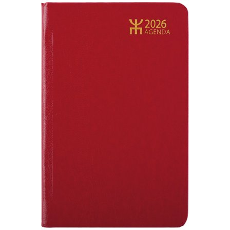 Almanacksförlaget Kalender Agenda Röd Konstläder