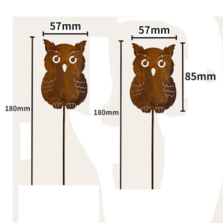 Sæt med 3 kaniner Havestager - Rustlook - Fremstillet af rustfrit metal - til have, terrasse, balkon eller blomsterkrukke