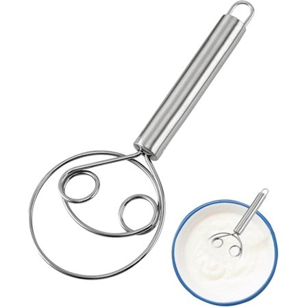 Dansk Deigvisp, Kjøkken Deigmikser, 304 Rustfritt Stål Manuell Visp for Deig, Profesjonell Deigvisp, Deigomrøring Verktøy for Kjøkken Baking