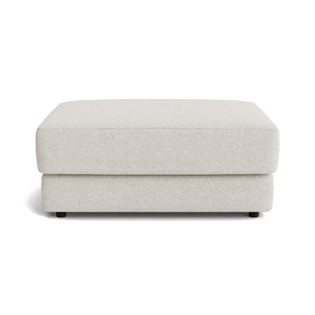 Sevilla Pouf Hocker in Modesto Creme, einfarbig moderner Polsterhocker mit bequemer Polsterung, Höhe 43cm für ein elegantes Wohnzimmer.