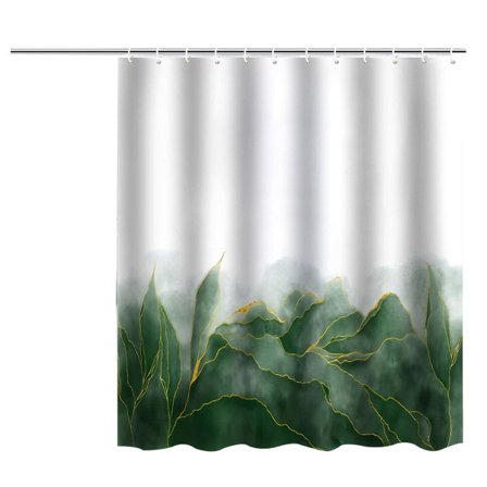 IC Marmor Duschdraperi Ombre Grön Guld Modern Badrumskonst