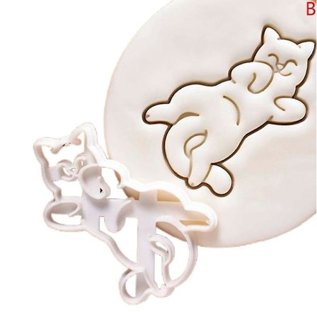 1/3 st Cat Cookie Cutters Kitty Butt Form Diy Kex Form Stämpel Bakeware Hfmqv -ES