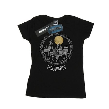 Harry Potter Dam/Kvinnor Hogwarts Cirkel Bomull T-shirt M Svart