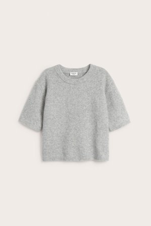 Kappahl | Stickad t-shirt | Ljusgrå