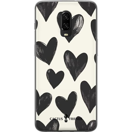 Kompatibelt Mobildeksel til OnePlus OnePlus 6T Cactus and Friends - Bold Black Love Pattern